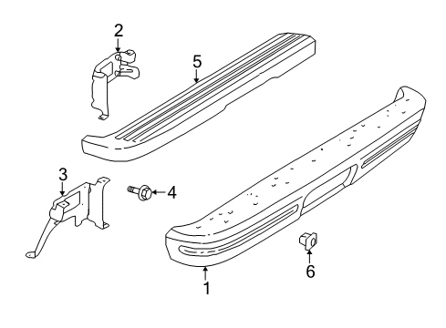 2003 Dodge Ram 2500 Van Rear Bumper Diagram 1 - Thumbnail
