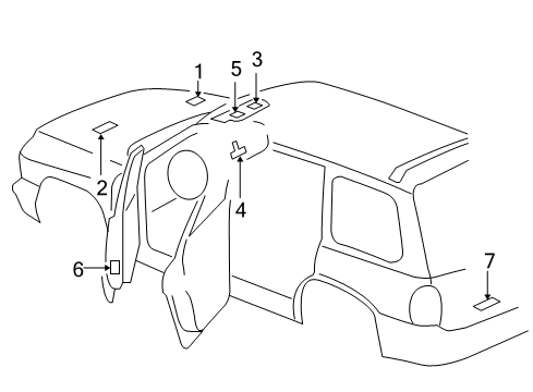 2009 Dodge Durango Information Labels Diagram