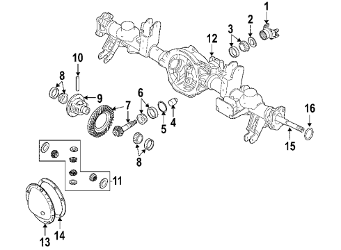 2007 Jeep Grand Cherokee Rear Axle, Differential, Propeller Shaft Diagram 1 - Thumbnail