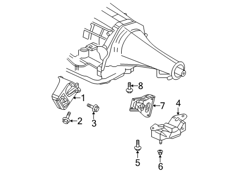 2005 Dodge Ram 1500 Engine & Trans Mounting Diagram 1 - Thumbnail