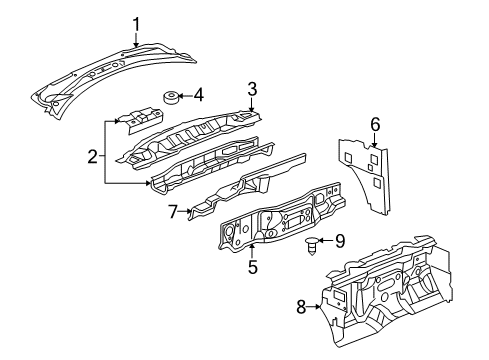 2008 Chrysler Aspen Cowl Diagram