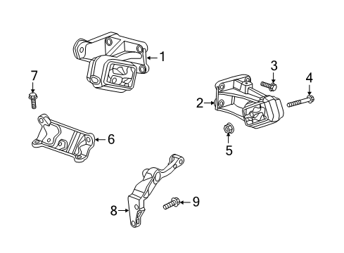 2017 Ram 3500 Engine & Trans Mounting Diagram 1 - Thumbnail