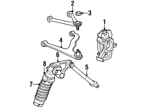 2002 Chrysler Prowler Front Suspension, Control Arm Diagram 1 - Thumbnail
