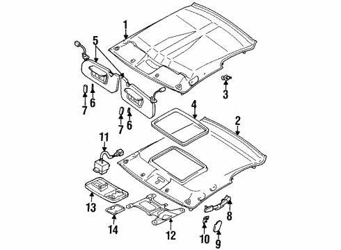 1999 Dodge Avenger Sunroof Diagram 1 - Thumbnail