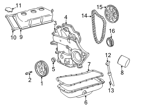 2002 Dodge Grand Caravan Engine Parts & Mounts, Timing, Lubrication System Diagram 1 - Thumbnail