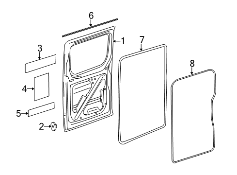 2007 Dodge Sprinter 3500 Side Loading Door - Door & Components Diagram