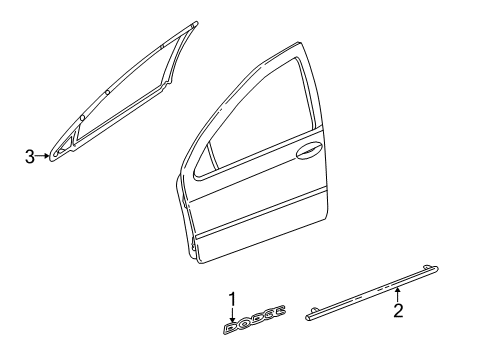 2000 Dodge Intrepid Exterior Trim - Front Door Diagram
