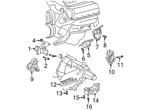 2006 Dodge Durango Engine & Trans Mounting Diagram 3 - Thumbnail