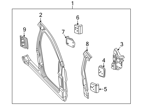 2009 Chrysler Aspen Hinge Pillar Diagram 1 - Thumbnail