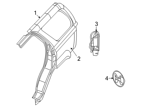 2009 Chrysler Aspen Quarter Panel & Components Diagram 1 - Thumbnail