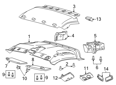 2024 Ram ProMaster 3500 Interior Trim - Roof Diagram 2 - Thumbnail