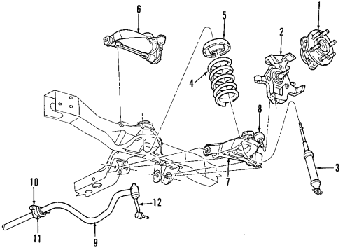 2001 Dodge Durango Front Suspension, Control Arm Diagram 4 - Thumbnail