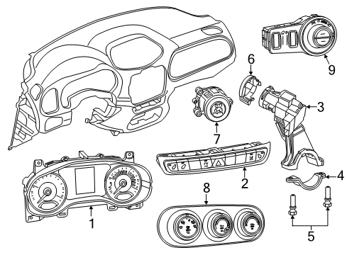 2019 Jeep Renegade Cluster & Switches Diagram