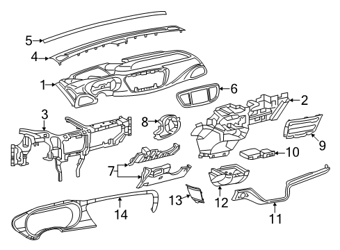 2020 Chrysler Voyager Instrument Panel Components Diagram