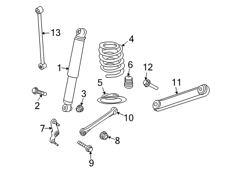 2008 Chrysler Aspen Rear Suspension, Control Arm Diagram 3 - Thumbnail