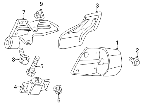 2000 Dodge Durango Engine & Trans Mounting Diagram 2 - Thumbnail
