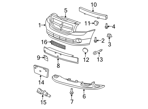 2009 Dodge Caliber Front Bumper Diagram