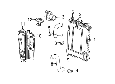 2005 Dodge Durango Radiator & Components Diagram 2 - Thumbnail