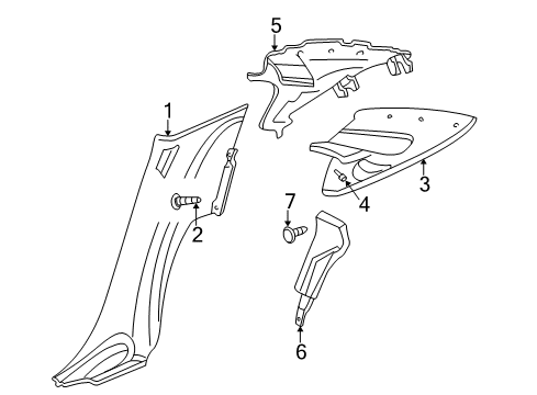 2006 Dodge Stratus Interior Trim - Quarter Panels Diagram