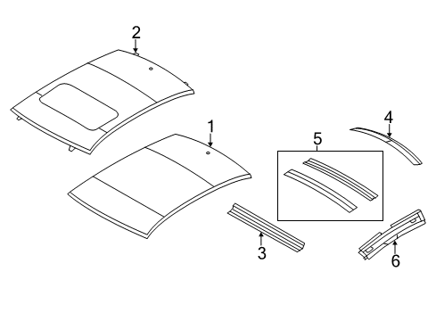 2007 Chrysler Sebring Roof & Components Diagram