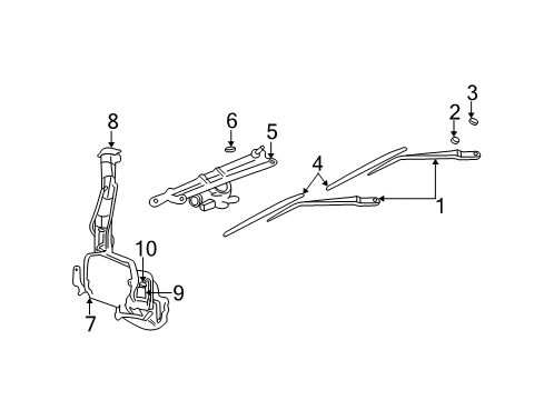 2003 Jeep Liberty Windshield - Wiper & Washer Components Diagram