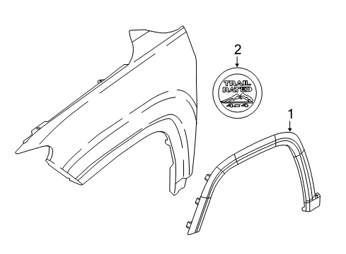 2019 Jeep Compass Exterior Trim - Fender Diagram
