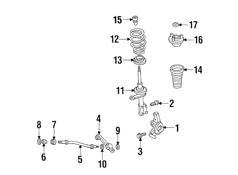 1999 Chrysler LHS Front Suspension, Control Arm, Stabilizer Bar Diagram 1 - Thumbnail