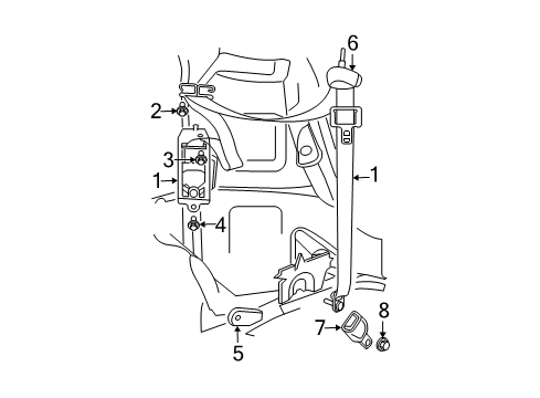 2005 Chrysler Pacifica Seat Belt Diagram