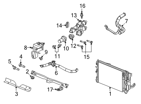 2009 Dodge Caliber Radiator & Components Diagram 2 - Thumbnail