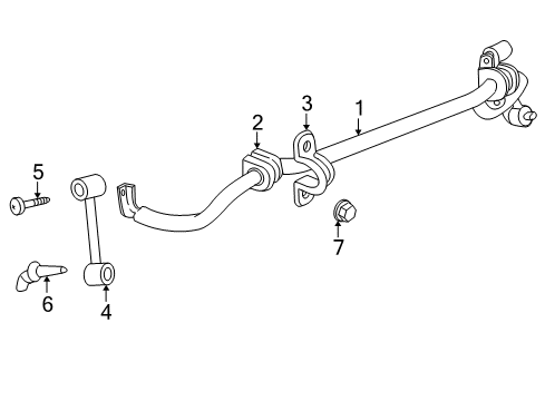 2011 Dodge Nitro Stabilizer Bar & Components - Front Diagram 2 - Thumbnail