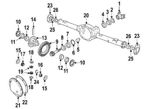 2005 Dodge Durango Rear Axle, Differential, Propeller Shaft Diagram