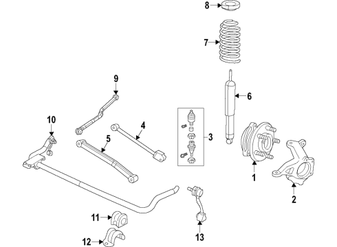 2025 Jeep Gladiator Lwr & Upr Ctrl Arm, Stab Bar, Suspension Components Diagram 3 - Thumbnail