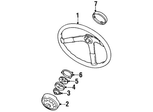 1994 Jeep Cherokee Steering Column & Wheel, Shroud, Switches & Levers Diagram 6 - Thumbnail