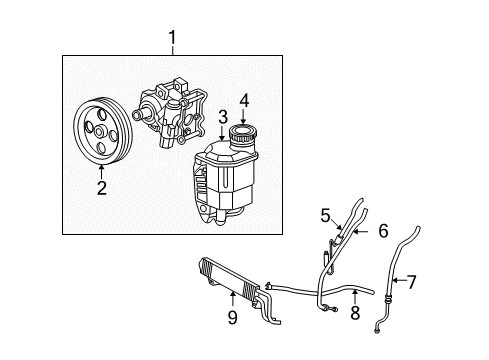 2007 Dodge Ram 1500 P/S Pump & Hoses, Steering Gear & Linkage Diagram 7 - Thumbnail