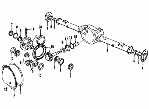 2006 Dodge Dakota Rear Axle, Differential, Propeller Shaft Diagram 1 - Thumbnail