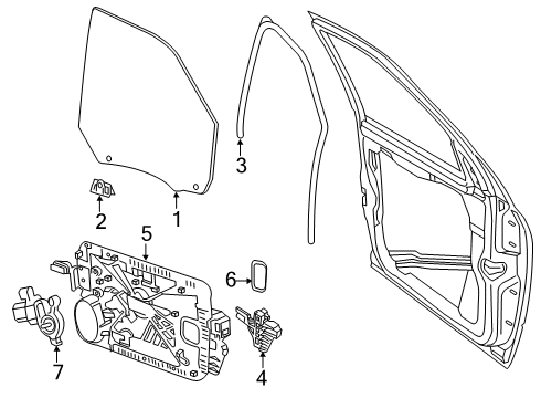2022 Ram 2500 Front Door - Body & Hardware Diagram 1 - Thumbnail