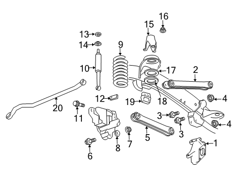 2013 Ram 2500 Front Suspension, Control Arm Diagram 1 - Thumbnail