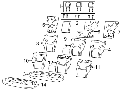 2015 Jeep Renegade Rear Seat Components Diagram 6 - Thumbnail