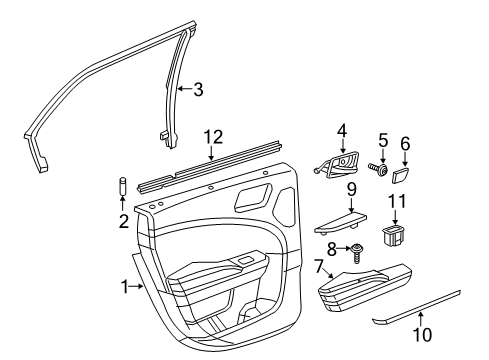 2017 Chrysler 300 Interior Trim - Rear Door Diagram