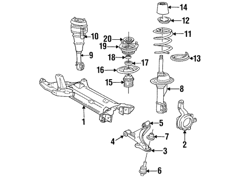 1993 Chrysler New Yorker Front Suspension, Control Arm, Stabilizer Bar Diagram 1 - Thumbnail