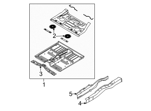 2005 Chrysler Pacifica Pillars, Rocker & Floor - Floor & Rails Diagram