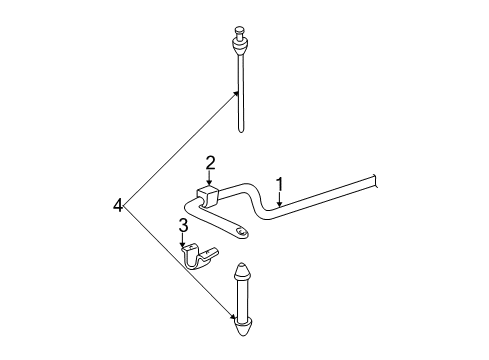 2000 Dodge Neon Rear Suspension Components, Stabilizer Bar Diagram 3 - Thumbnail