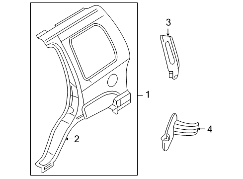 2009 Dodge Durango Quarter Panel & Components Diagram 1 - Thumbnail