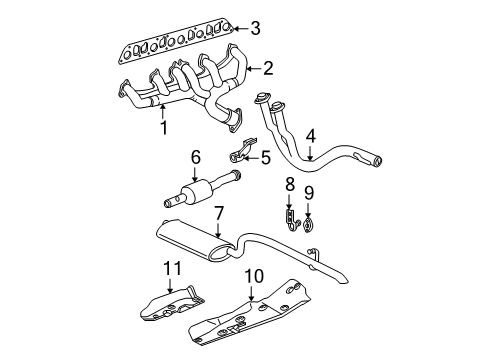 2001 Jeep Grand Cherokee Exhaust Components Diagram 1 - Thumbnail