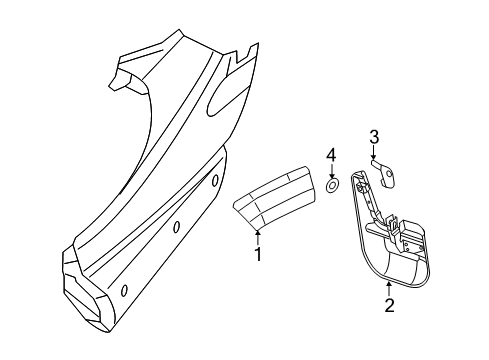 2019 Ram ProMaster 1500 Exterior Trim - Fender Diagram