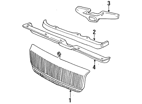1994 Chrysler LeBaron Grille & Components Diagram