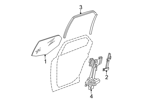 2006 Dodge Magnum Rear Door - Glass & Hardware Diagram
