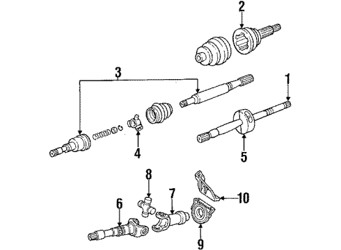 1990 Chrysler TC Maserati Axle Shaft - Front Diagram