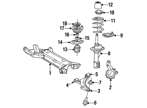 1993 Chrysler New Yorker Front Suspension, Control Arm, Stabilizer Bar Diagram 2 - Thumbnail