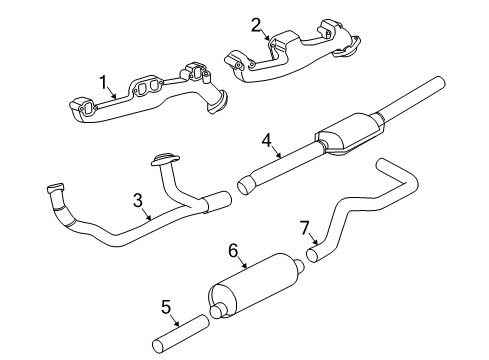 1999 Dodge Dakota Exhaust Components Diagram 3 - Thumbnail